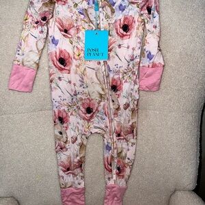 Posh Peanut Pink Floral Kids One Piece